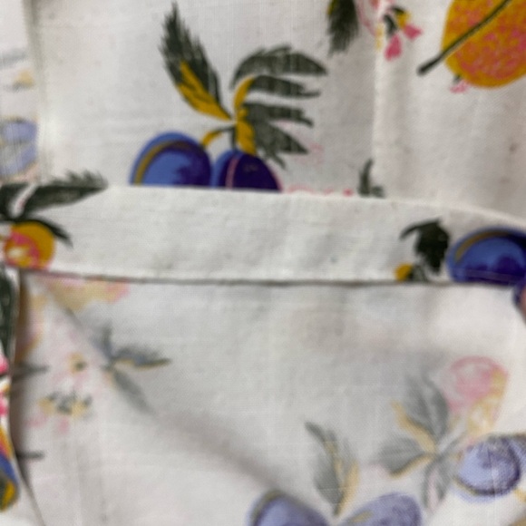 Day Dress VTG Hand Made Momcore Short Sleeve Midi Fruit Floral Pleat M Cottage - Picture 6 of 12